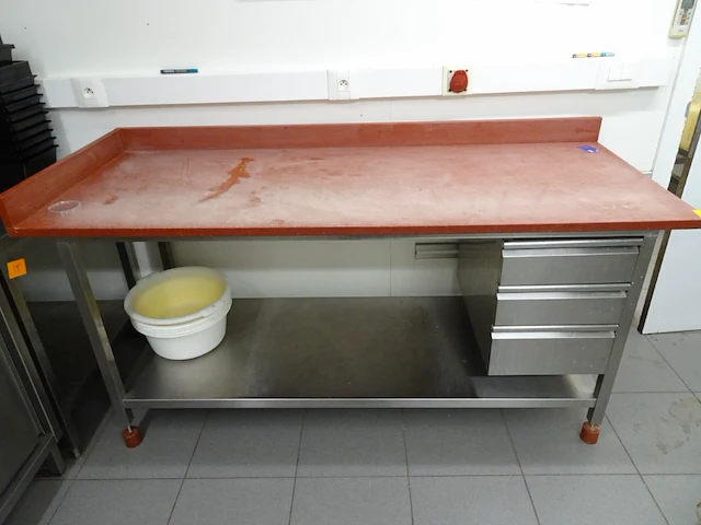 Inox werktafel vv kunststof blad - afbeelding 1 van  3