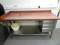Inox werktafel vv kunststof blad - afbeelding 1 van  3