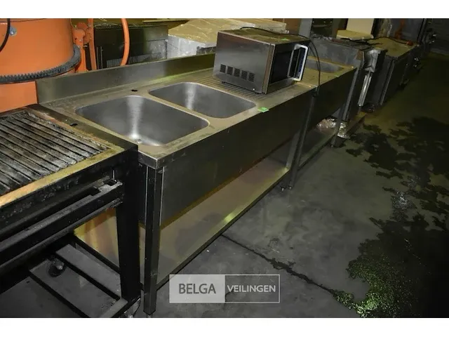 Inox/rvs wasbak met 2 bakken - afbeelding 2 van  2