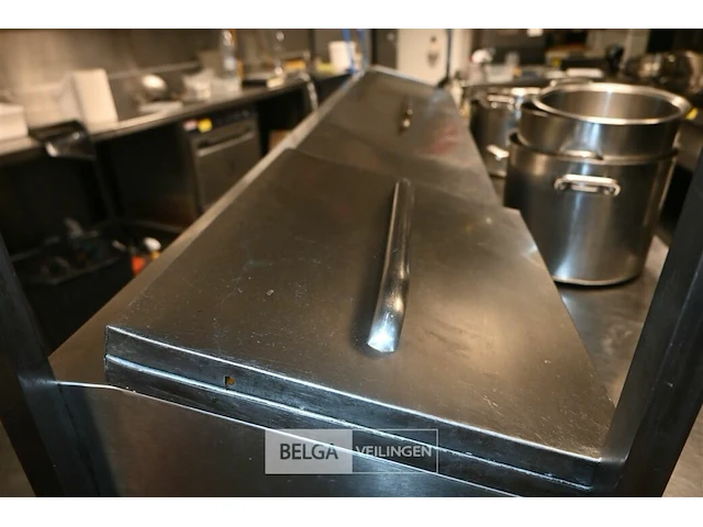 Inox/rvs werktafel met saladette/koeling gram - afbeelding 2 van  10