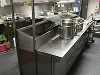 Inox/rvs werktafel met saladette/koeling gram - afbeelding 1 van  10