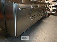 Inox/rvs werktafel met saladette/koeling gram - afbeelding 3 van  10