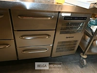 Inox/rvs werktafel met saladette/koeling gram - afbeelding 5 van  10
