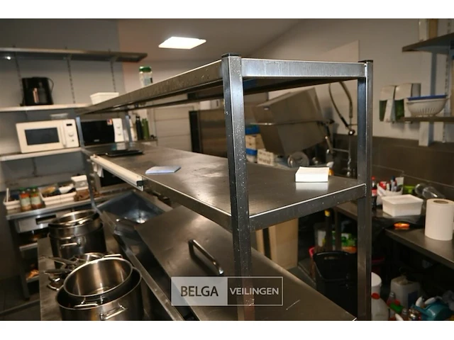 Inox/rvs werktafel met saladette/koeling gram - afbeelding 8 van  10