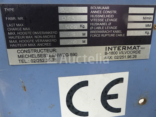 Intermat bl400g getrokken takel - afbeelding 9 van  11