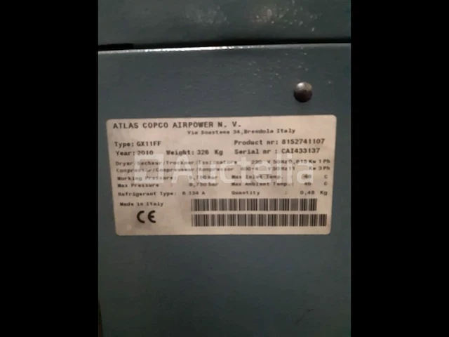 [interne referentie: s2950] atlas copco gx11ff compressor - afbeelding 8 van  9