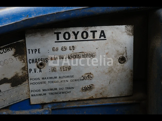 [interne referentie: v6bis] bedrijfsvoertuig toyota bj 45 (1982-306.440 km-vin:jt1v0bj4500910856) - afbeelding 41 van  65