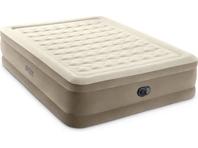 Intex luchtmatras 2-persoons ultra plush beige 203 x 152 x 46 cm - afbeelding 1 van  5