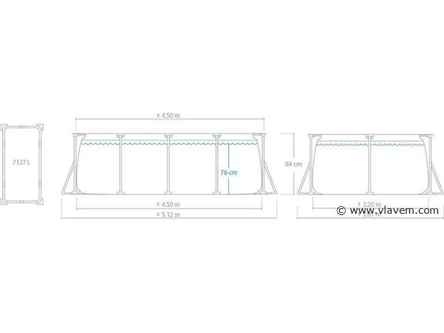 Intex rectanggular frame 4,5 m opzetzwembad - afbeelding 2 van  2