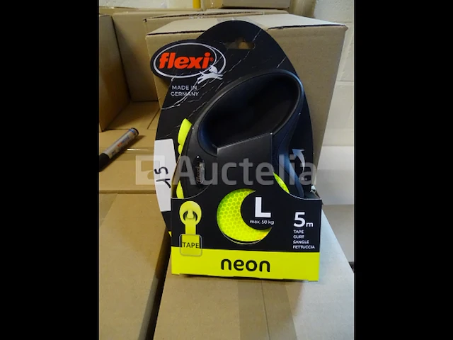 Intrekbare hondenriem - l - 5 meter - geel - grote & actieve honden flexi - afbeelding 1 van  2
