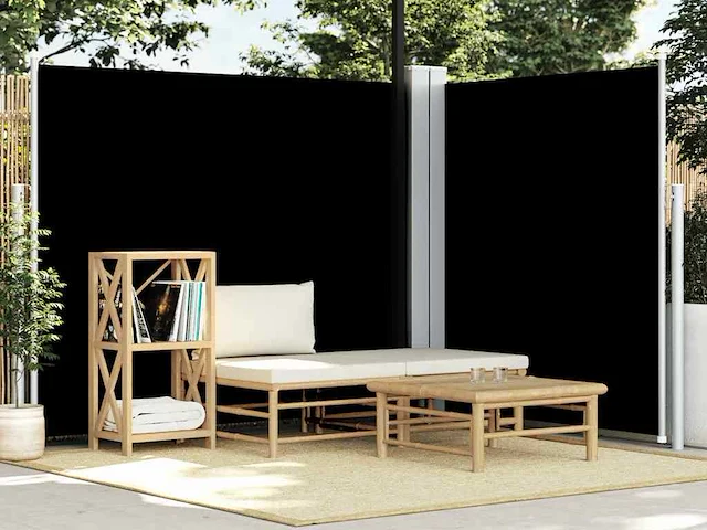 Intrekbare zijluifel zwart - 180x600 cm - afbeelding 1 van  7