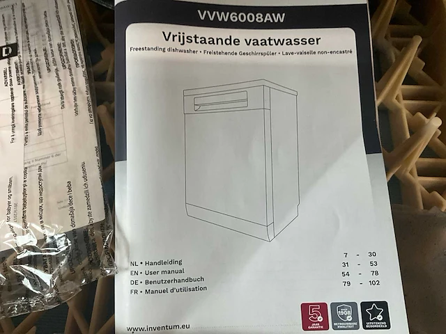 Inventum vvw6008aw vaatwasser - afbeelding 4 van  6