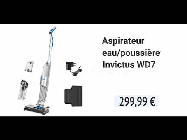 Invictus wd7 draadloze nat/droog steelstofzuiger - afbeelding 1 van  9