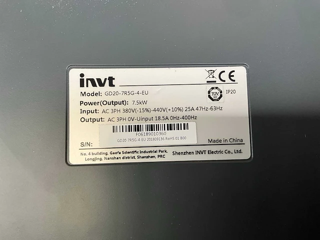 Invt gd20-7r5g-4-eu frequentieregelaar - afbeelding 7 van  7