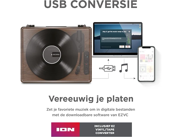 Ion audio luxe lp – bluetooth vinyl platenspeler - afbeelding 2 van  7