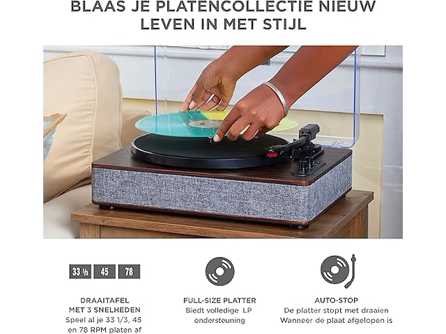Ion audio luxe lp – bluetooth vinyl platenspeler - afbeelding 6 van  7