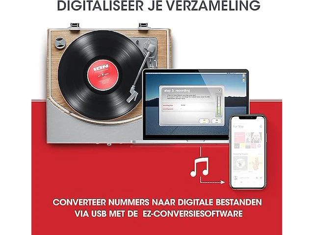Ion audio premier lp - draadloze bluetooth platenspeler - afbeelding 4 van  5