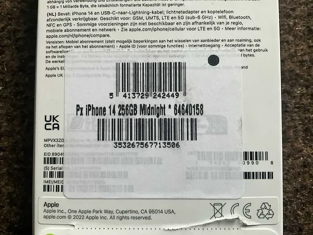 Iphone 14 apple - model type midnight 256gb - afbeelding 9 van  9