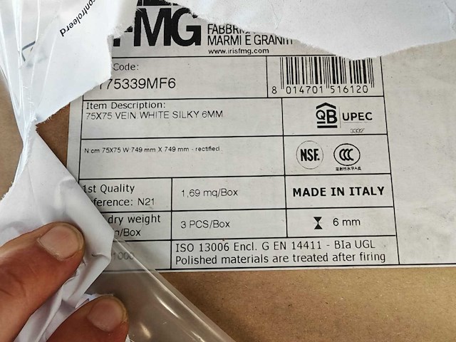 Iris marmi veined white silky vloertegel 75x75 cm 18,48 m² - afbeelding 6 van  7