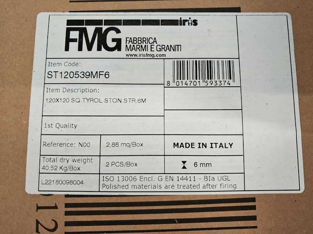 Iris tyrol stone mat 1200x1200x6 mm tegel 70,56 m² - afbeelding 7 van  7