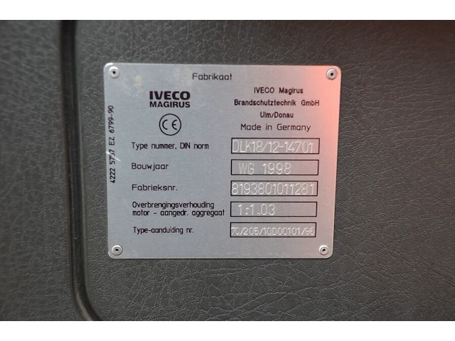 Iveco al25 ladderwagen, 30 meter, bouwjaar: 11/12/1998, ch.nr. zcfa1gh002252607 met boorddocumenten en sleutel - afbeelding 26 van  42