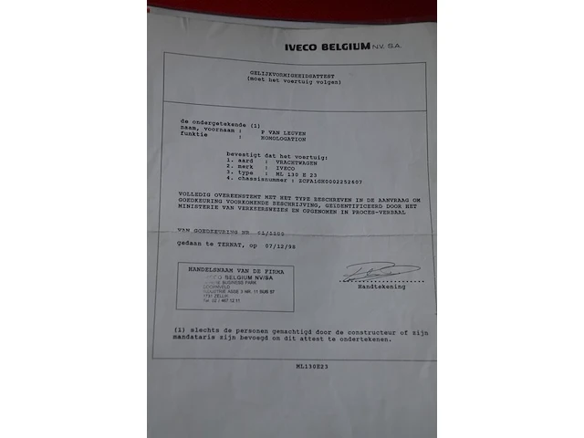 Iveco al25 ladderwagen, 30 meter, bouwjaar: 11/12/1998, ch.nr. zcfa1gh002252607 met boorddocumenten en sleutel - afbeelding 27 van  42
