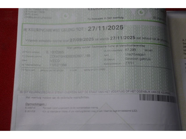 Iveco al25 ladderwagen, 30 meter, bouwjaar: 11/12/1998, ch.nr. zcfa1gh002252607 met boorddocumenten en sleutel - afbeelding 31 van  42