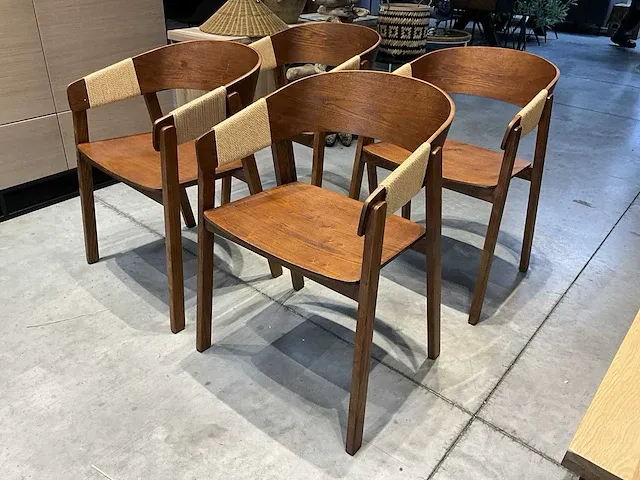 J-line houten eetkamerstoel (4x) - afbeelding 1 van  7
