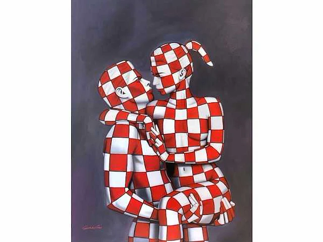 Jack gage (1946) – les amoureux - olie op doek - afbeelding 1 van  9