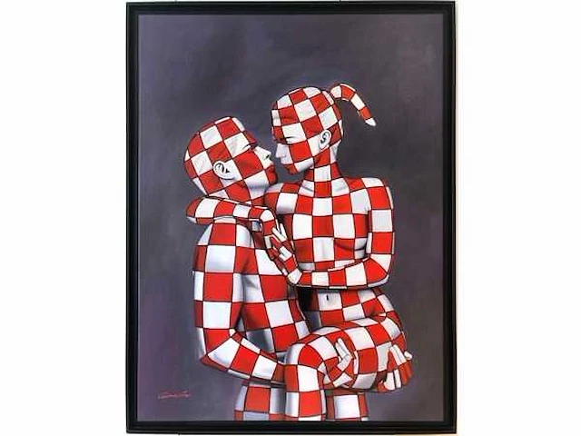 Jack gage (1946) – les amoureux - olie op doek - afbeelding 2 van  9