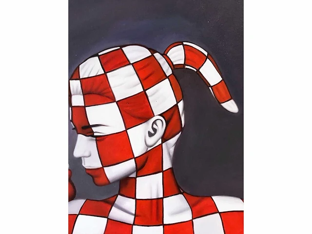 Jack gage (1946) – les amoureux - olie op doek - afbeelding 4 van  9