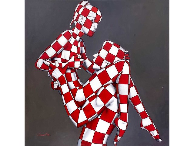 Jack gage – amour - olie op doek - 100x100 cm - afbeelding 1 van  12