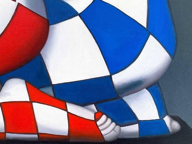 Jack gage – amour en bleu et rouge - olie op doek - afbeelding 2 van  13