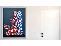 Jack gage – amour en bleu et rouge - olie op doek - afbeelding 3 van  13