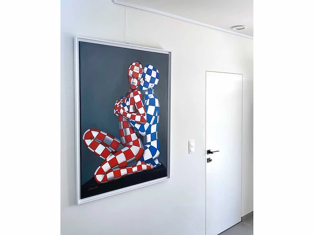 Jack gage – amour en bleu et rouge - olie op doek - afbeelding 4 van  13