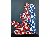 Jack gage – amour en bleu et rouge - olie op doek - afbeelding 1 van  13