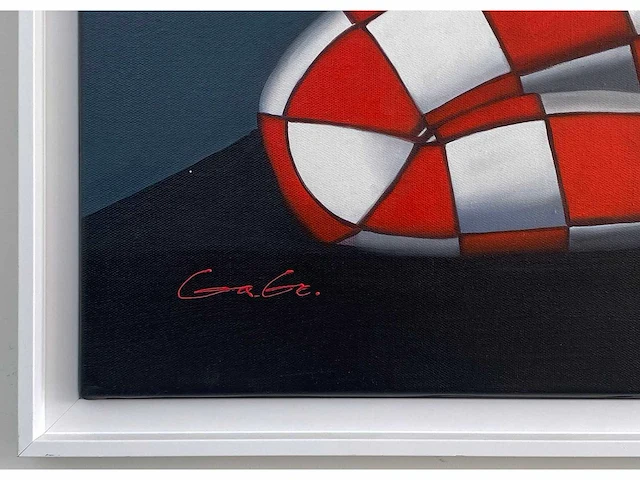Jack gage – amour en bleu et rouge - olie op doek - afbeelding 7 van  13