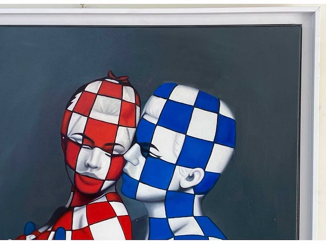 Jack gage – amour en bleu et rouge - olie op doek - afbeelding 10 van  13