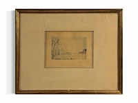 James ensor - bois d'ostende - gesigneerd & gekleurd