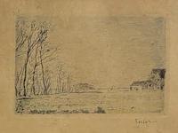 James ensor - bois d'ostende - gesigneerd & gekleurd - afbeelding 2 van  2