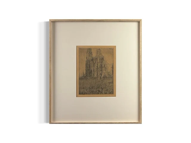 James ensor - la cathedrale 1886 - gesigneerd - afbeelding 1 van  3