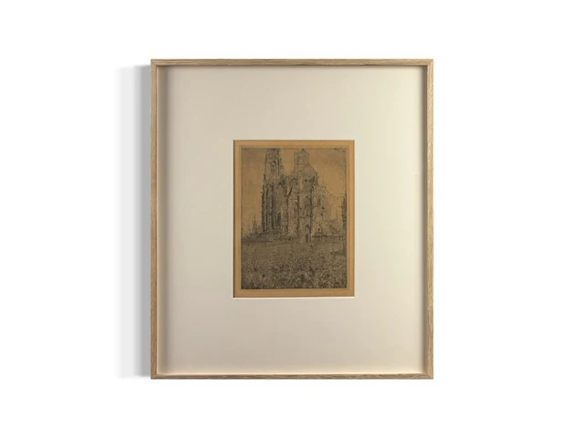 James ensor - la cathedrale 1886 - gesigneerd - afbeelding 1 van  2