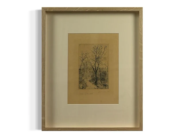 James ensor - sentier a groenendael - gesigneerd - afbeelding 1 van  1