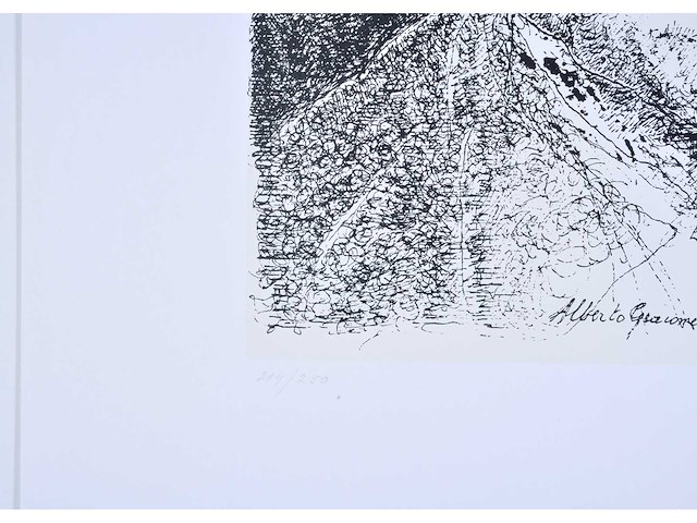 Jan burssens - portret van alberto giacometti - zeefdruk - afbeelding 5 van  6