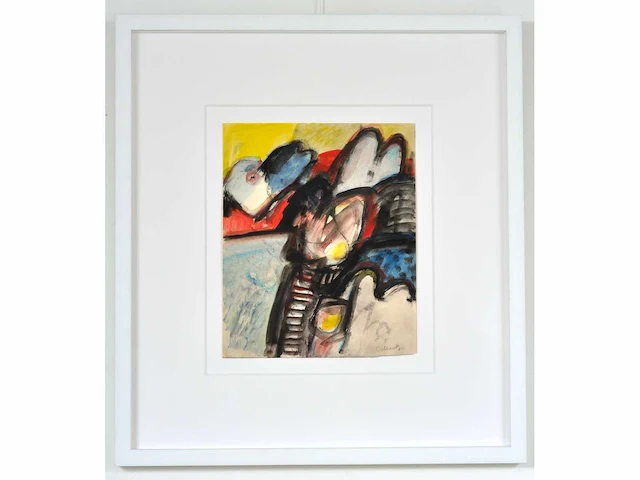Jan cobbaert (1909-1995) - avond - gouache - afbeelding 1 van  6