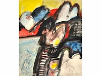 Jan cobbaert (1909-1995) - avond - gouache - afbeelding 2 van  6