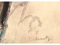 Jan cobbaert (1909-1995) - avond - gouache - afbeelding 3 van  6