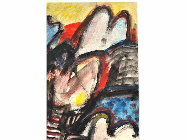 Jan cobbaert (1909-1995) - avond - gouache - afbeelding 5 van  6