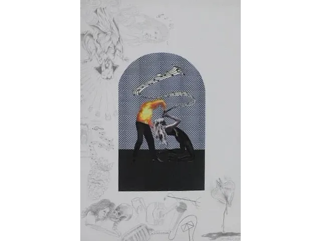Jan fabre - origineel - tekening en collage - afbeelding 1 van  8