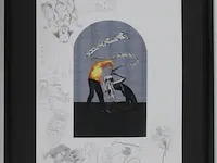Jan fabre - origineel - tekening en collage - afbeelding 2 van  8